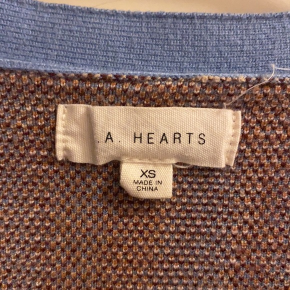 LA Hearts Blue and Brown Sweater - Picture 2 of 4